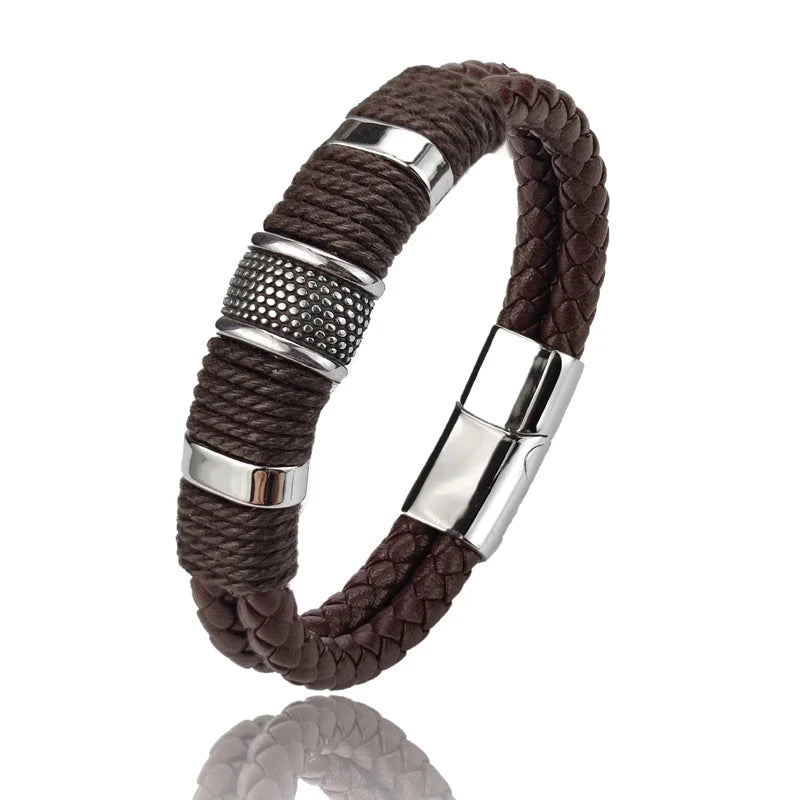 Viellezer Vintage Leather Men's Bracelet