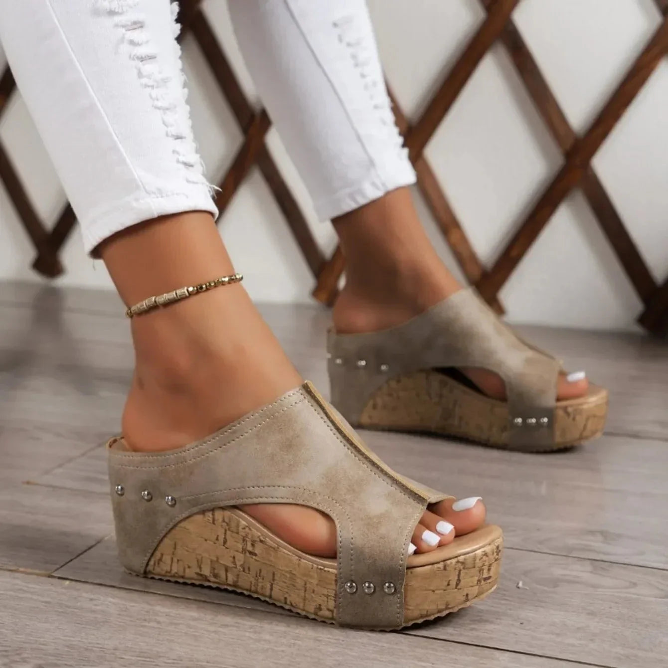 Vintage Charm Wedge Sandals