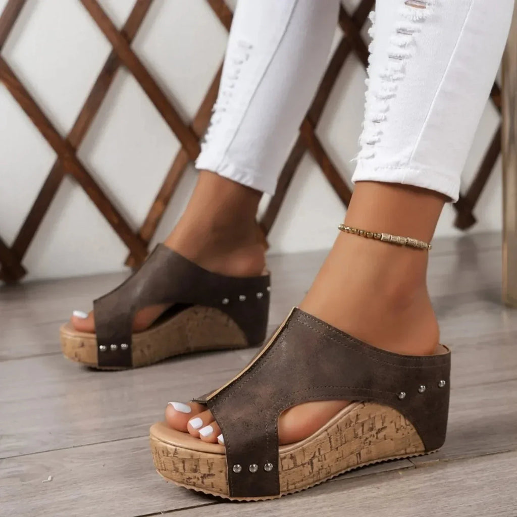 Vintage Charm Wedge Sandals