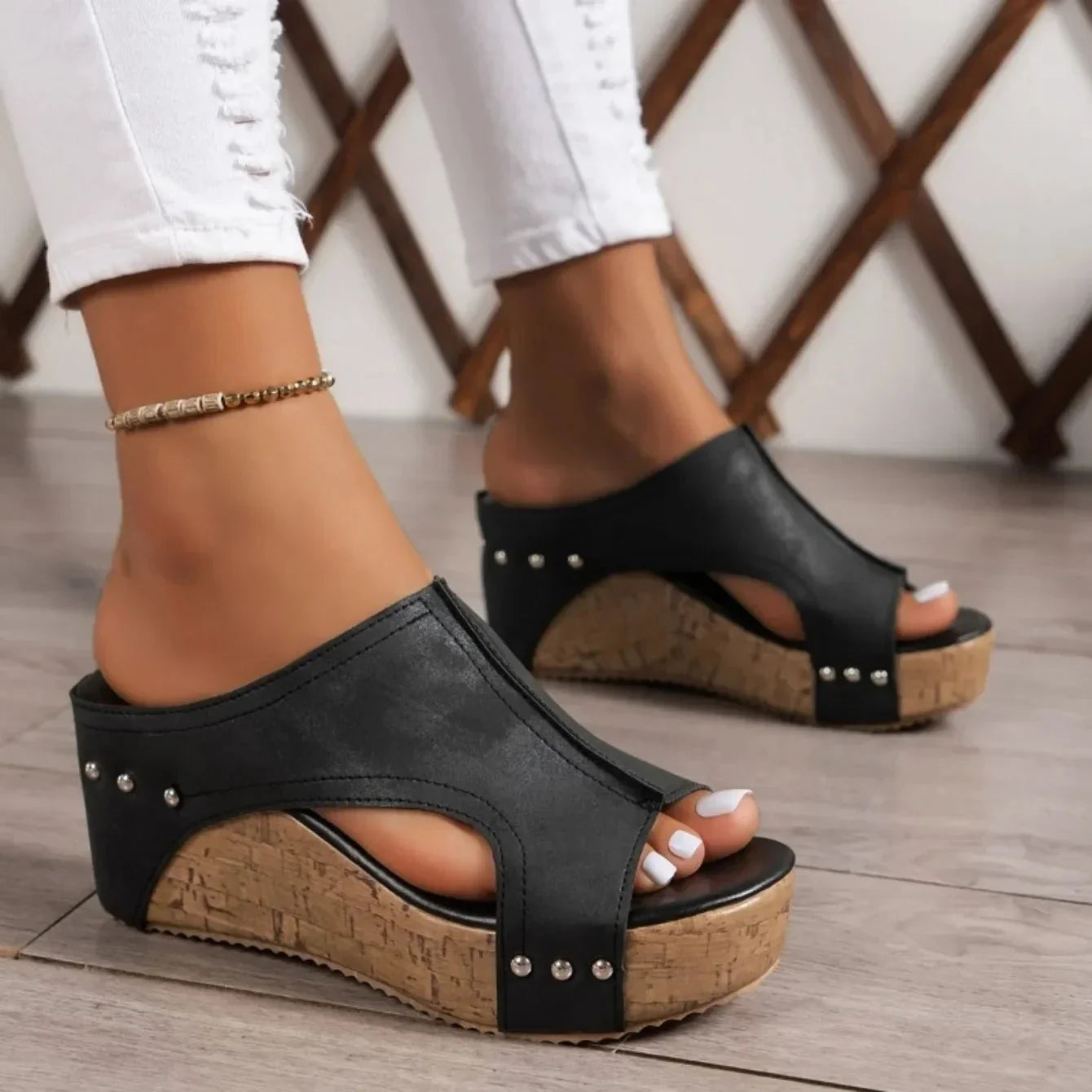 Vintage Charm Wedge Sandals