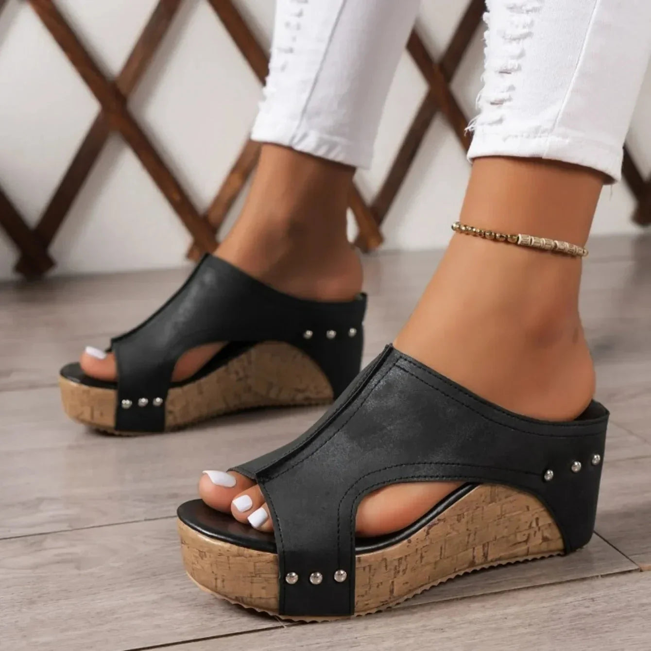 Vintage Charm Wedge Sandals