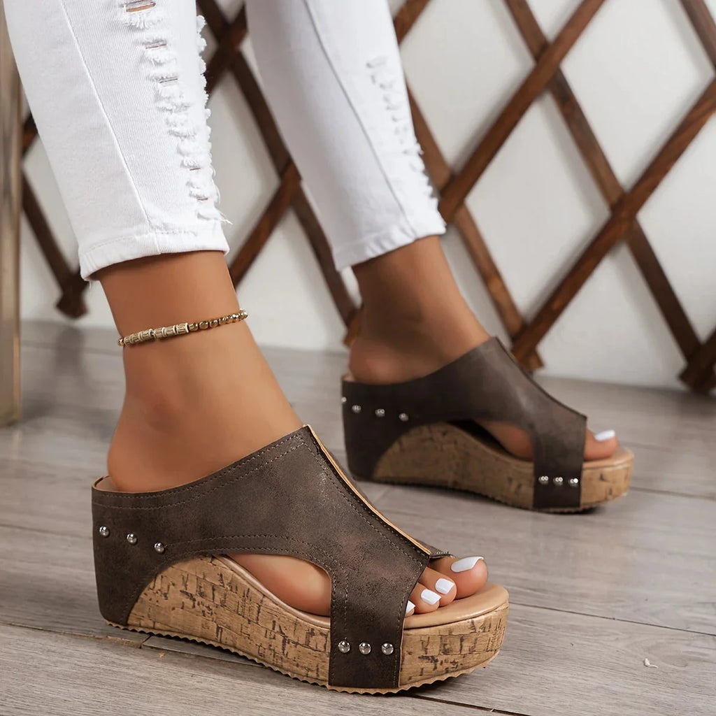 Vintage Charm Wedge Sandals