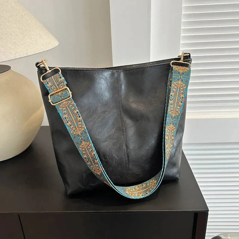 Vintage Leather Crossbody Bag for Women