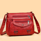 Vintage Women's Shoulder Bag, Soft Leather 'Love' Crossbody