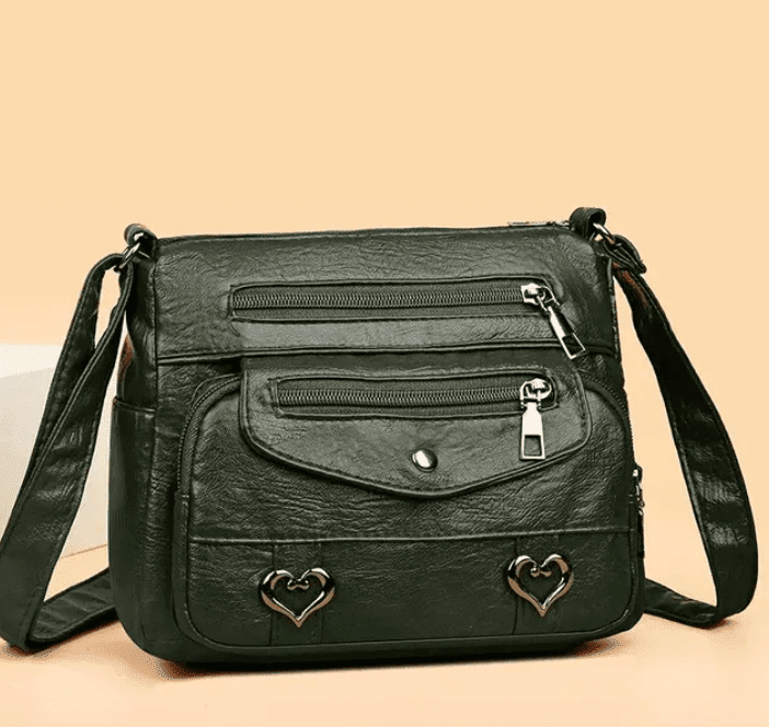 Vintage Women's Shoulder Bag, Soft Leather 'Love' Crossbody