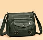 Vintage Women's Shoulder Bag, Soft Leather 'Love' Crossbody