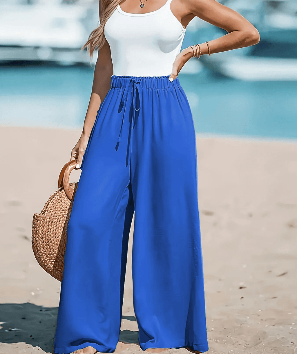 Women’s Casual Wide Leg Pants – Desert Glow