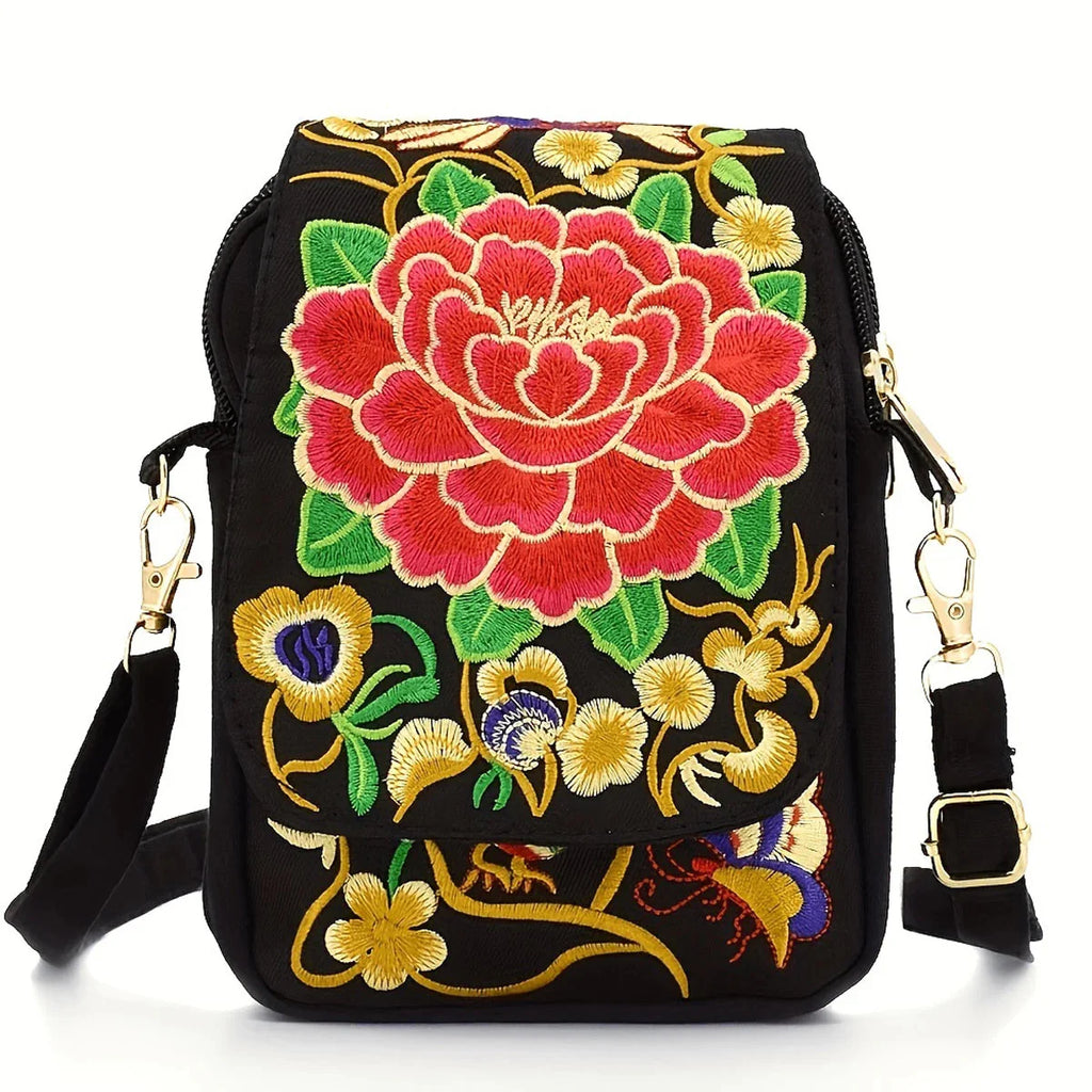 Women's Crossbody Bag with Flowers