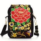 Women's Crossbody Bag with Flowers