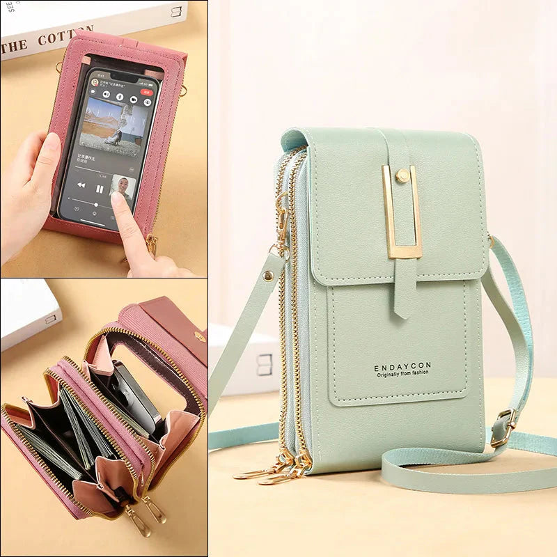 Women's Leather Cell Phone Bag
