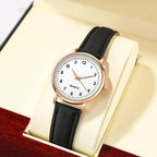 Women's Luminous Classic Watch with Leather Strap