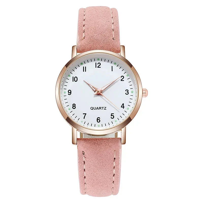 Women's Luminous Classic Watch with Leather Strap