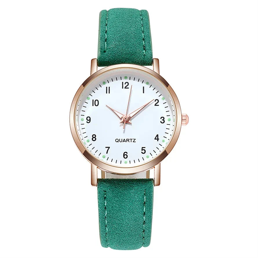 Women's Luminous Classic Watch with Leather Strap