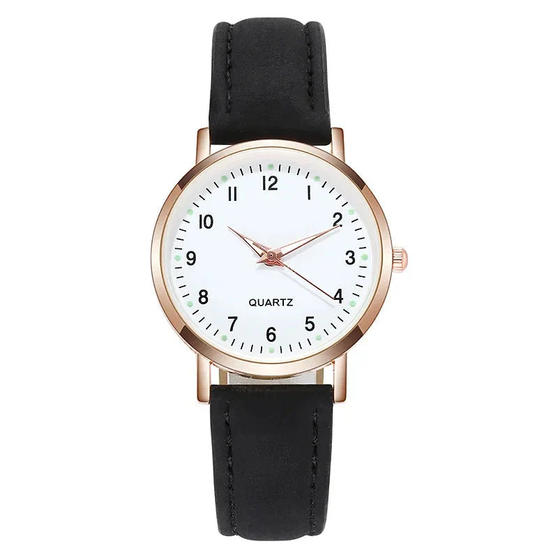 Women's Luminous Classic Watch with Leather Strap