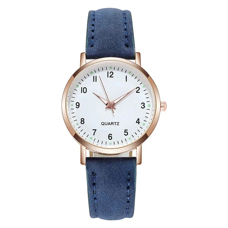 Women's Luminous Classic Watch with Leather Strap