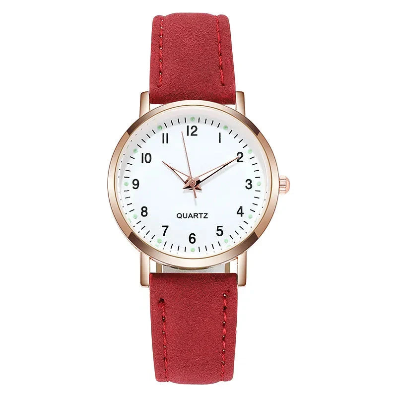 Women's Luminous Classic Watch with Leather Strap