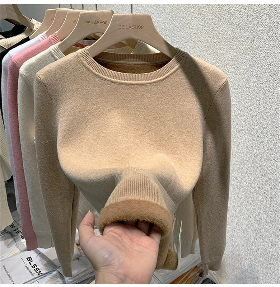 Women's Winter Sweater with Round Neck
