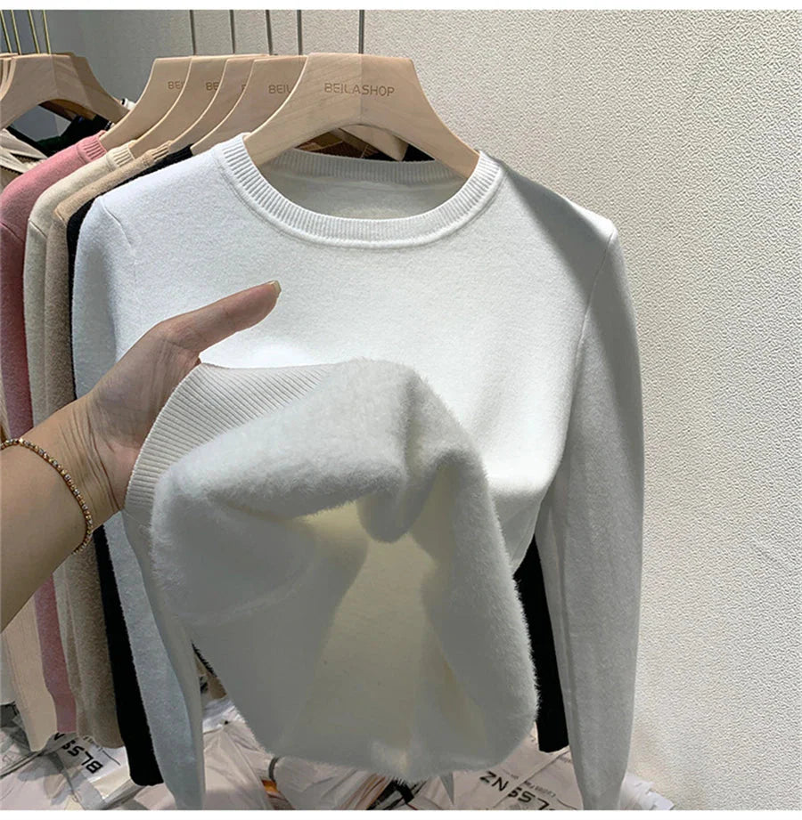 Women's Winter Sweater with Round Neck