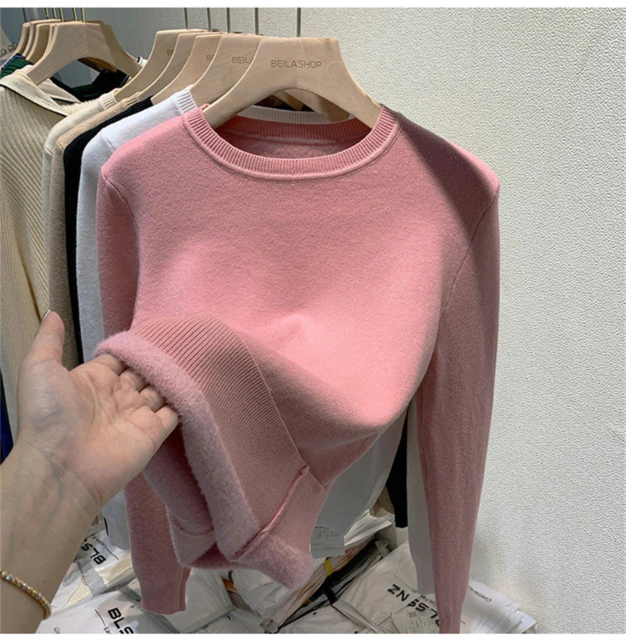 Women's Winter Sweater with Round Neck