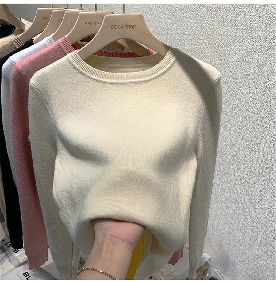 Women's Winter Sweater with Round Neck
