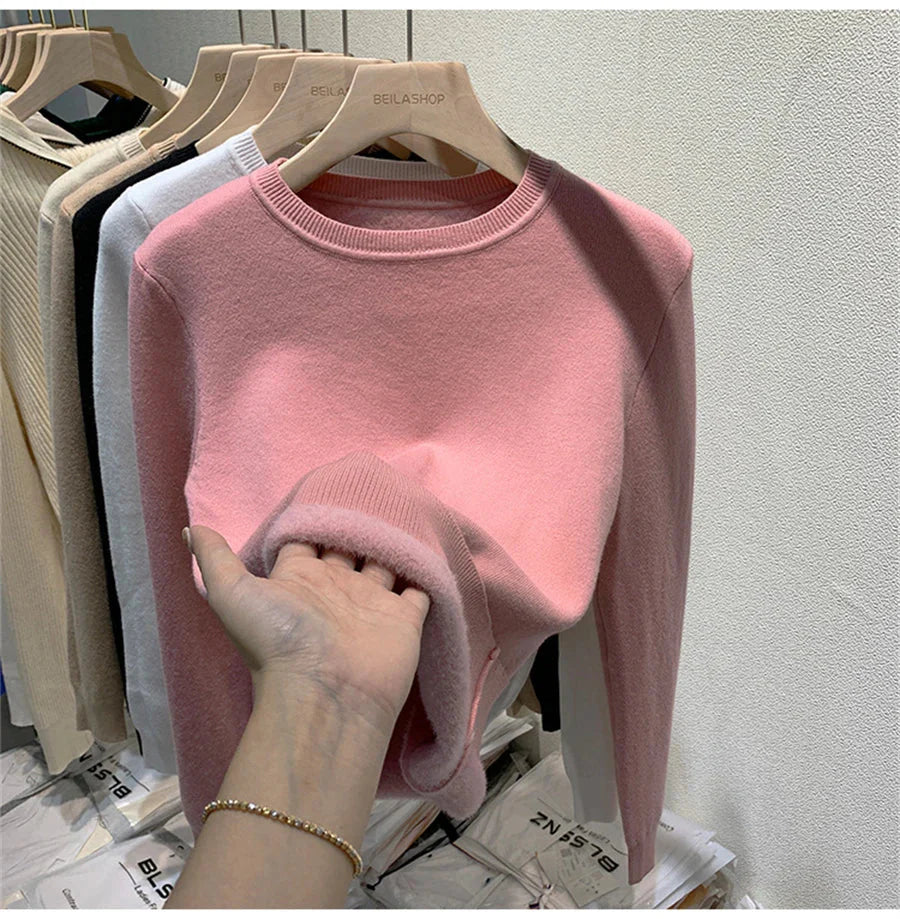 Women's Winter Sweater with Round Neck
