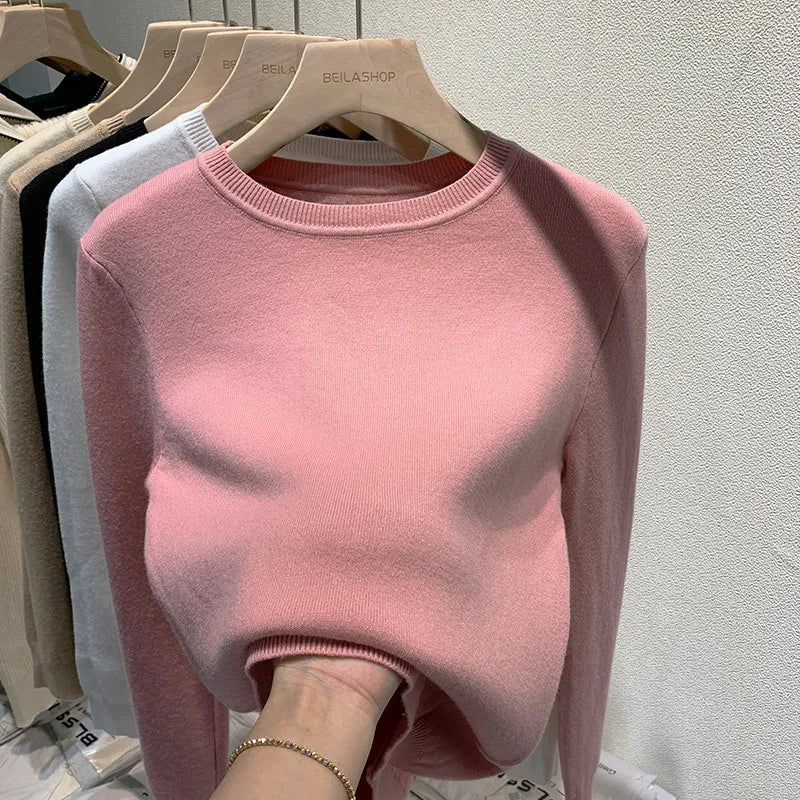 Women's Winter Sweater with Round Neck