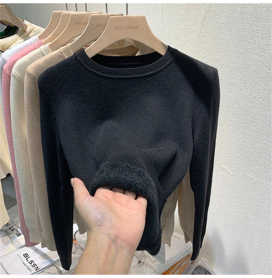 Women's Winter Sweater with Round Neck