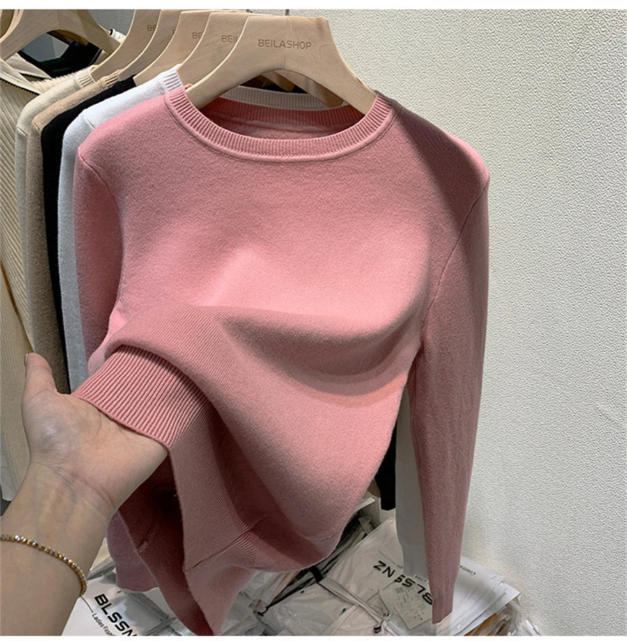 Women's Winter Sweater with Round Neck
